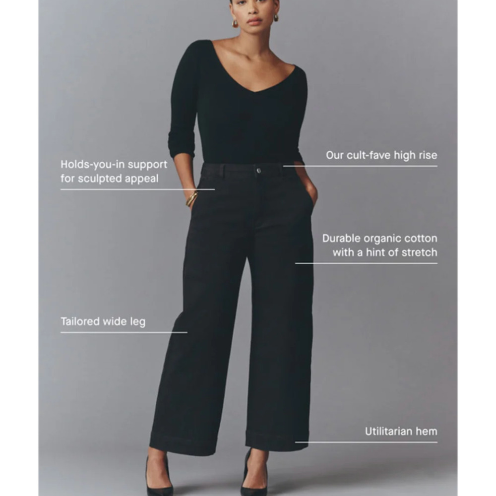 Everlane The Utility High Rise Wide-Leg Pants in Black size 6R New - Picture 7 of 8